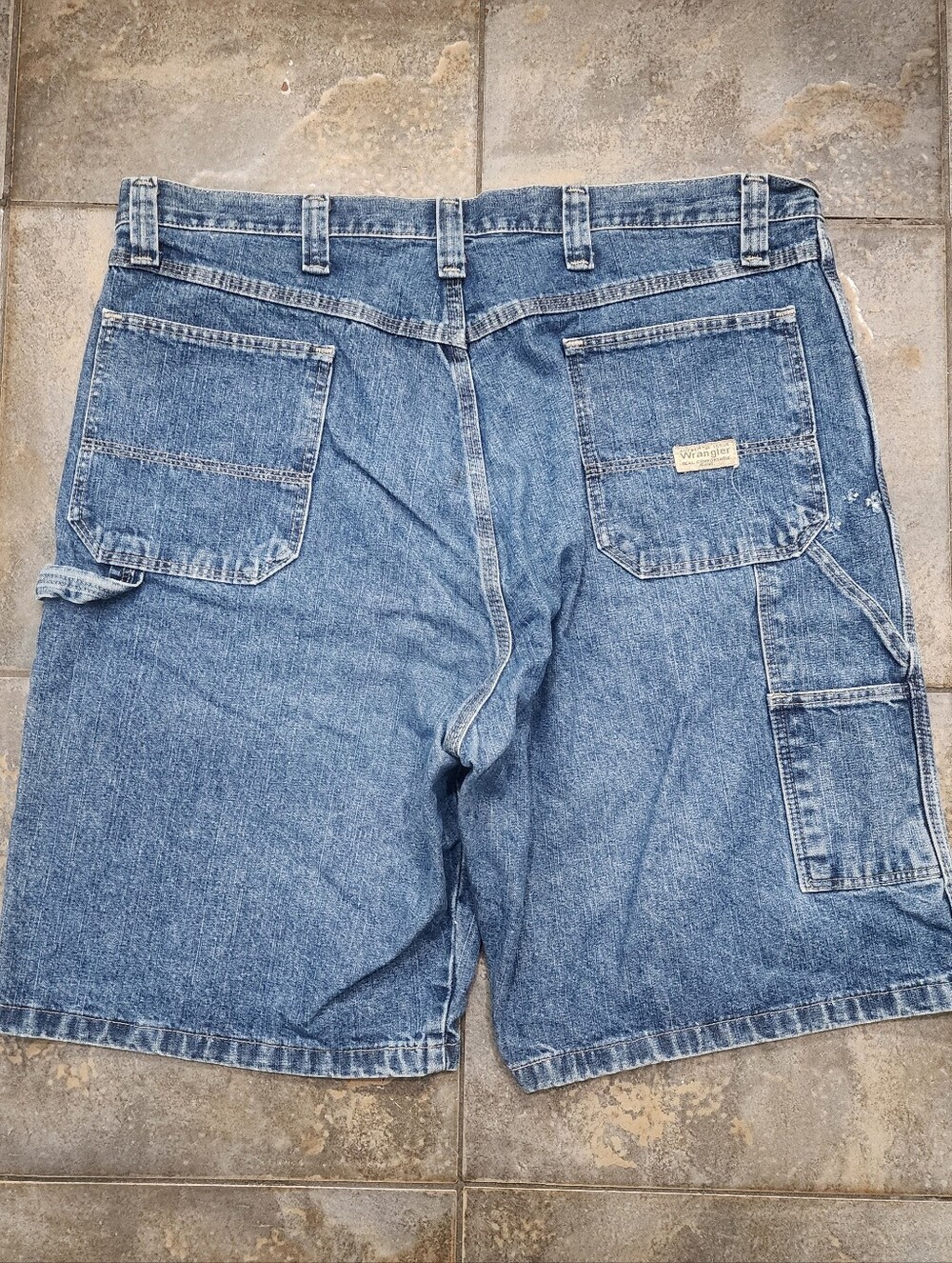 Vintage Y2K Wrangler Men's 40 Baggy Carpenter Denim Skater Jean Shorts Jorts